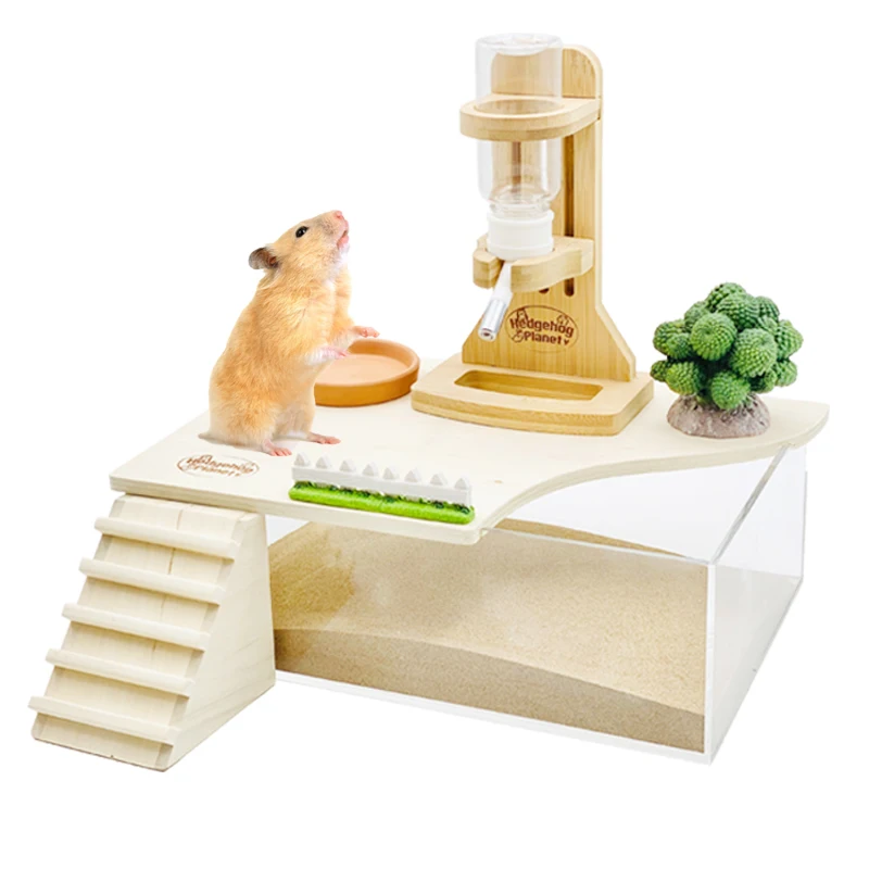 Акриловый песочный бассейн для хомяков, упрощенная копательная коробка Golden Bear, песочница для бурундуков, клетка для обустройства ландшафта.