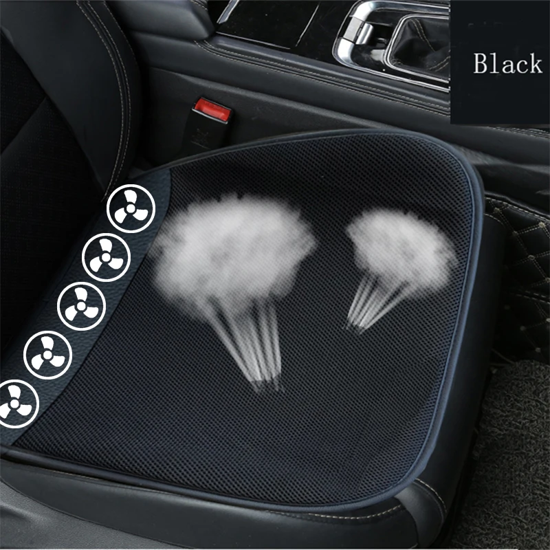 

USB Electric Cooling Car Seat Cushion Summer Seat Pad Cushion Built-in Air Ventilated Fan Universal for Office Chair