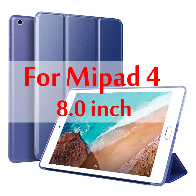 Dark Blue Чехол для Xiaomi mi Pad 4, 8,0 дюймов, силиконовый смарт-чехол, магнитный, Авто Режим сна, из искусственной кожи чехол для Xiaomi mi pad4/mi pad 4 - Цвет: Dark Blue