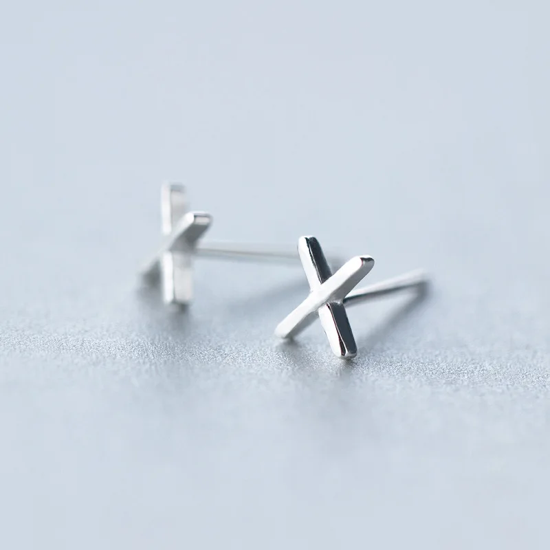 

Handmade X Letter Silver Plated Earrings Fashion Lady Design Anti Allergy Earrings Charm Lady Trend Street Hip Hop Party Jewelry