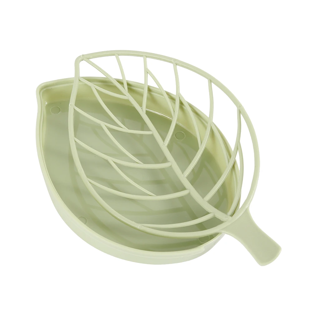 New Design Leaf Shape Soap Box Plastic Dispenser Dish Case Holder Double Layer Anti-skid Drain Bathroom Storage | Обустройство дома