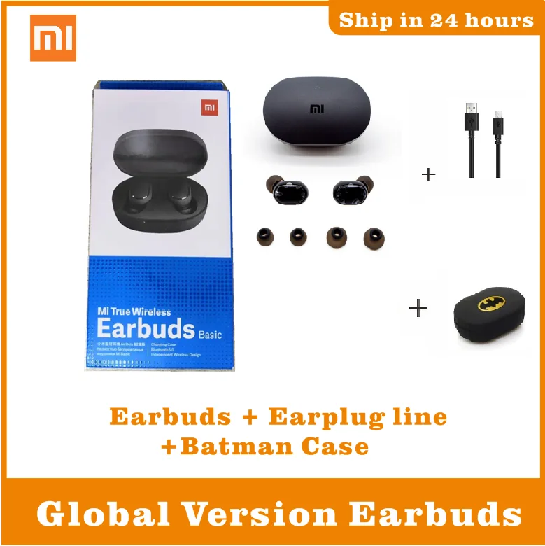 Global Case and line Xiaomi Redmi Airdots TWS, Bluetooth 5,0, беспроводные наушники, гарнитура, наушники, голосовое управление, шумоподавление, управление краном - Цвет: Global Case and line