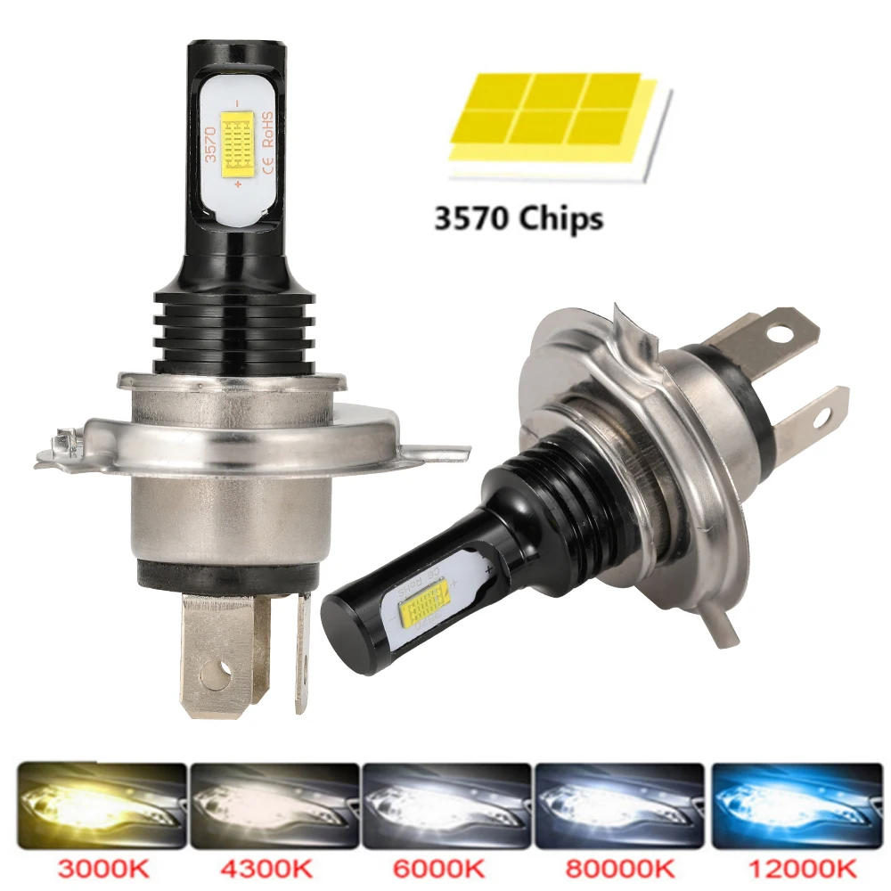 

Muxall 2Pcs BA20D H4 LED Moto Bulbs P15D Motorcycle Headlights 6500K White Lights H7 H1 H3 H11 HeadLamp HB3 HB4 Bulbs