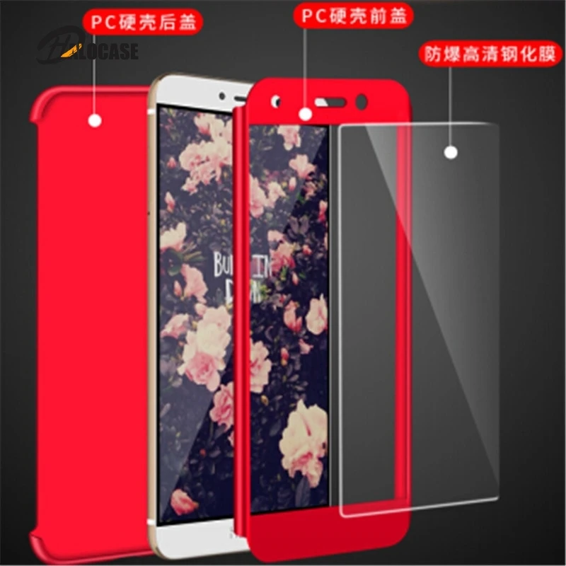 

For Huawei Y7 Prime Tempered Glass Front Back Cover Full Body Coverage For Honor 6X / Mate 9 Lite / GR5 2017 360 Protective case
