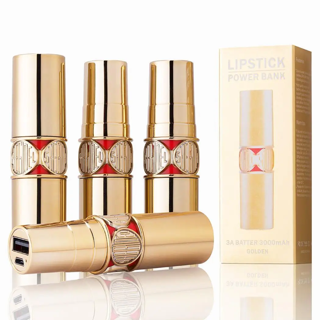 Креативный портативный банк силы 3000mah губная помада образный блок питания