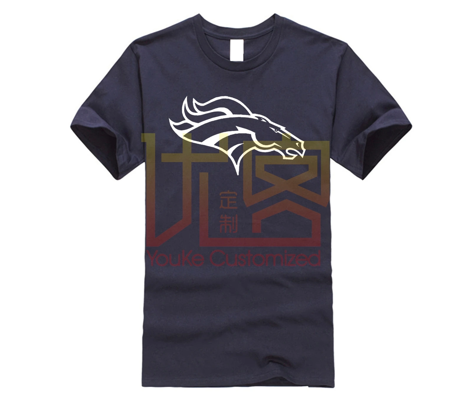 Broncos-Черная футболка Fan Denver Football Bronco с логотипом AFC все размеры S-2XL Harajuku топы