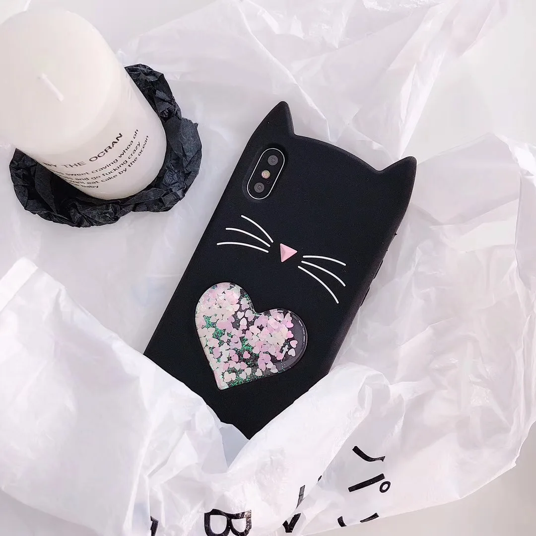 Gimfun мультяшный игровой Жидкий чехол для телефона Iphone 7 6 8 Plus Xr X Xs 11 Pro Max Блестящий Мягкий силиконовый резиновый чехол с медведем - Цвет: 3