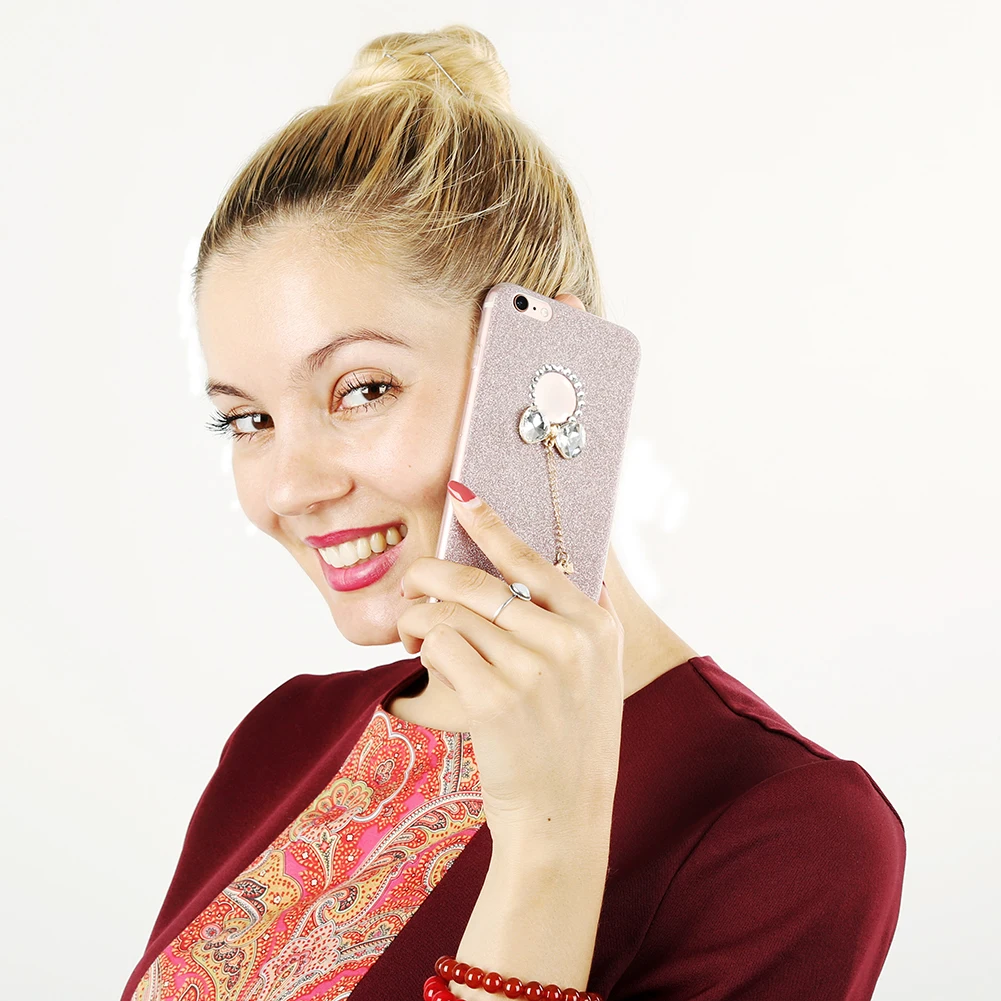 Роскошный чехол для телефона модные стразы блестящий бант подвеска мягкая