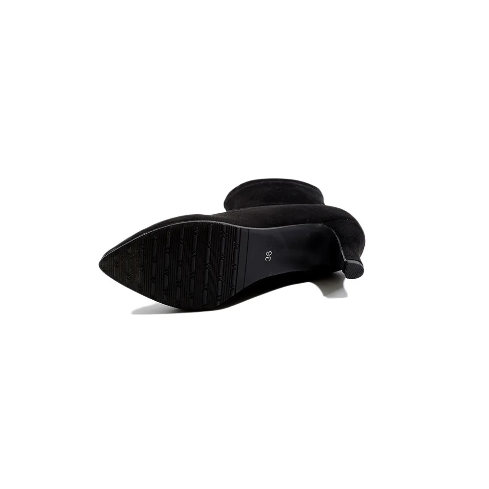 Грубые с эластичной силой короткие сапоги женские кодируют высокие острыми