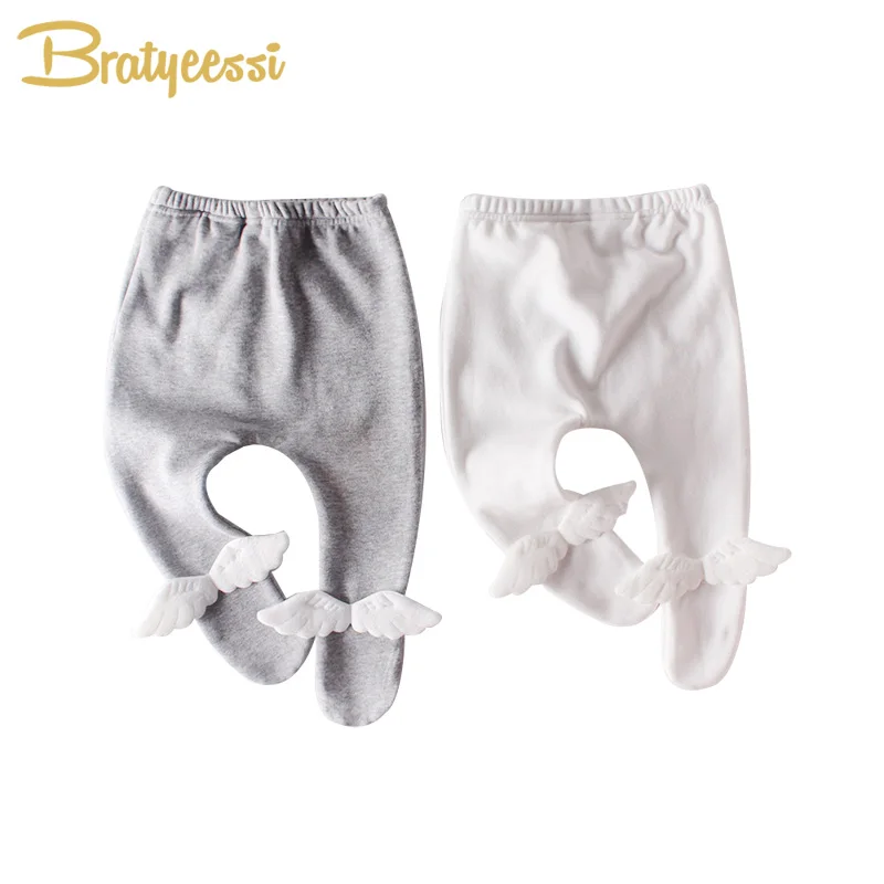 Зимние Колготки для маленьких девочек с крыльями детские колготки ползания