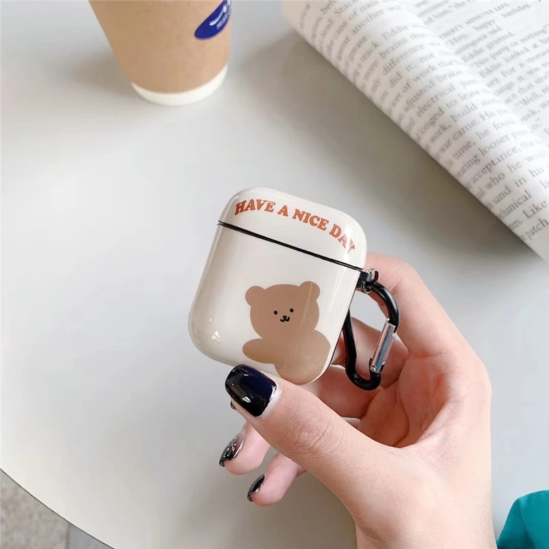 Милая беспроводная гарнитура Daze Bear Have nice day для iPhone airpods 1 2 чехол гарнитуры в стиле