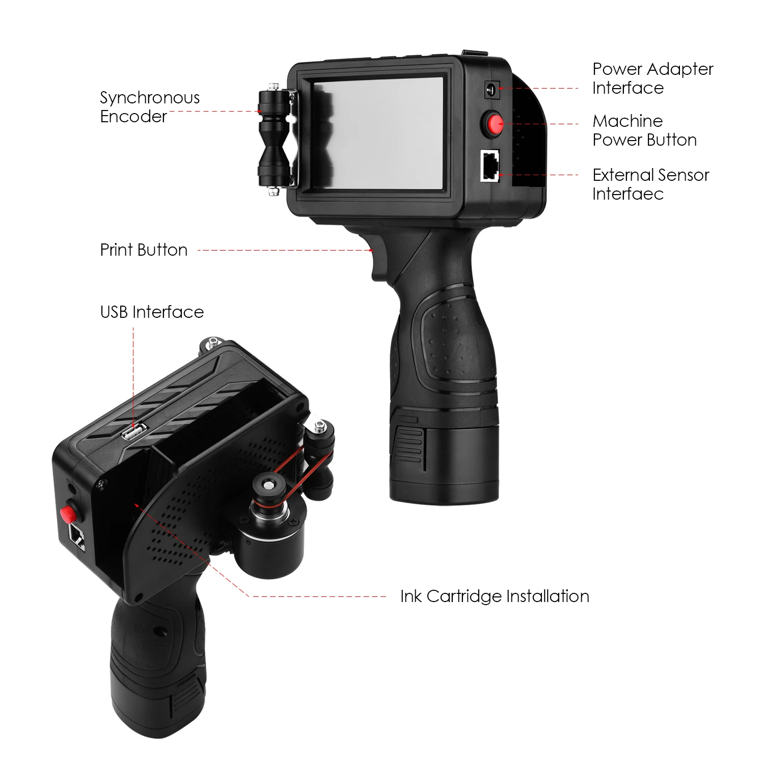 Портативный интеллектуальный струйный принтер высокой четкости M6 ручной с