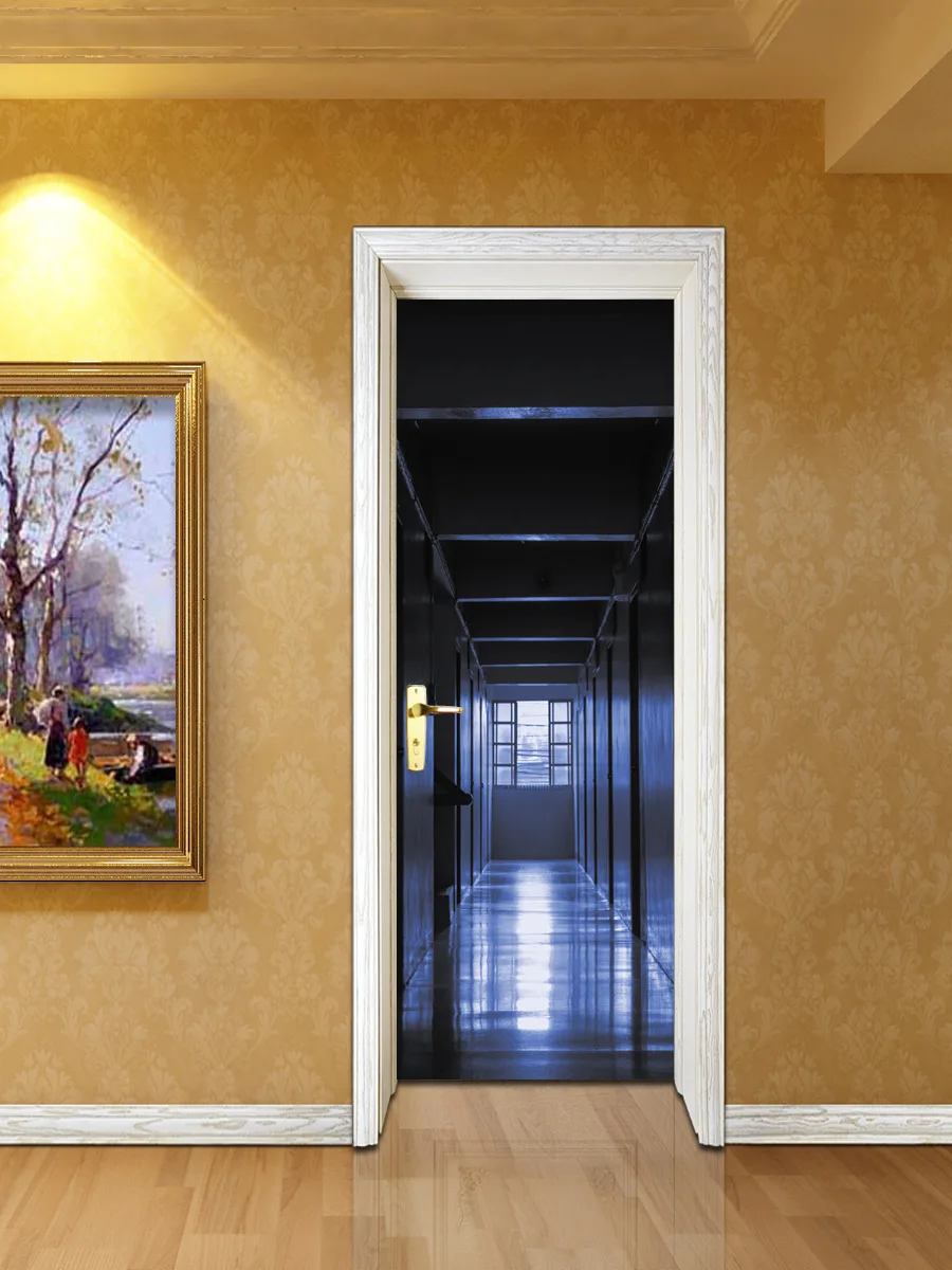 Branches Scary Rooms Tunnel Corridor Stickers 3D Bedroom Living Room Door Poster Mural Home Decor Decals Factory Supply | Дом и сад