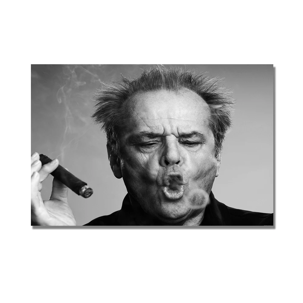 Плакат для сигар Jack Nicholson рисунок на стену черно белая Картина холсте гостиной