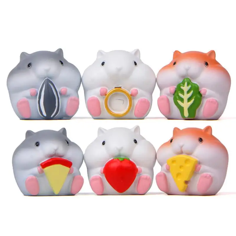 1 шт. милая мультяшная фигурка животного игрушка кухня куклы хомяки фигурки