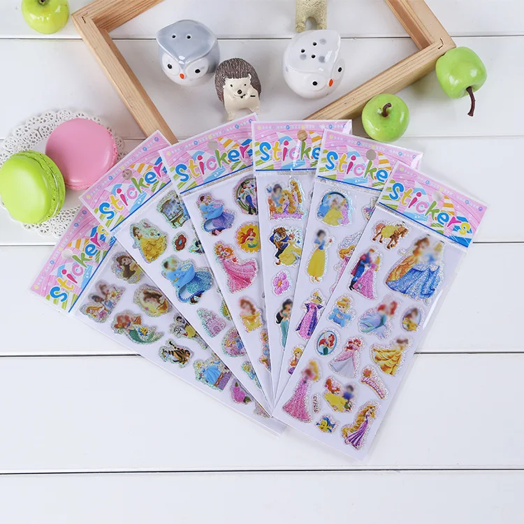 Милые 6 листов/набор Белоснежки наклейки с картинками принцесс автоколлант для