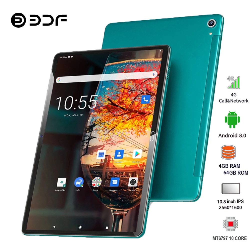 BDF 10 8 &quotAndroid 0 планшет 2560*1600 IPS Deca Core размер экрана 4 Гб Оперативная память 64