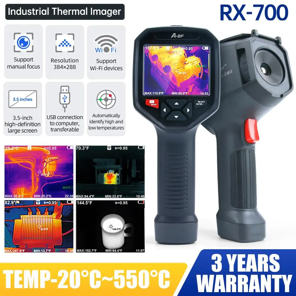 

A-BF High Resolution Infrared Thermal Camera 388*284 Pixel Industry Thermal Imager House Floor Heating Hot Water Pipe Screening