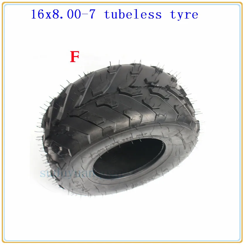 16x8-7 tyre F 16x8-7 ATV& Go-Kart Off-дорожные шины вездеходы 16x8. 00-7 16/8-7 бескамерные шины шоссейные шины износостойкие вакуумные шины - Цвет: 16x8-7 tyre F