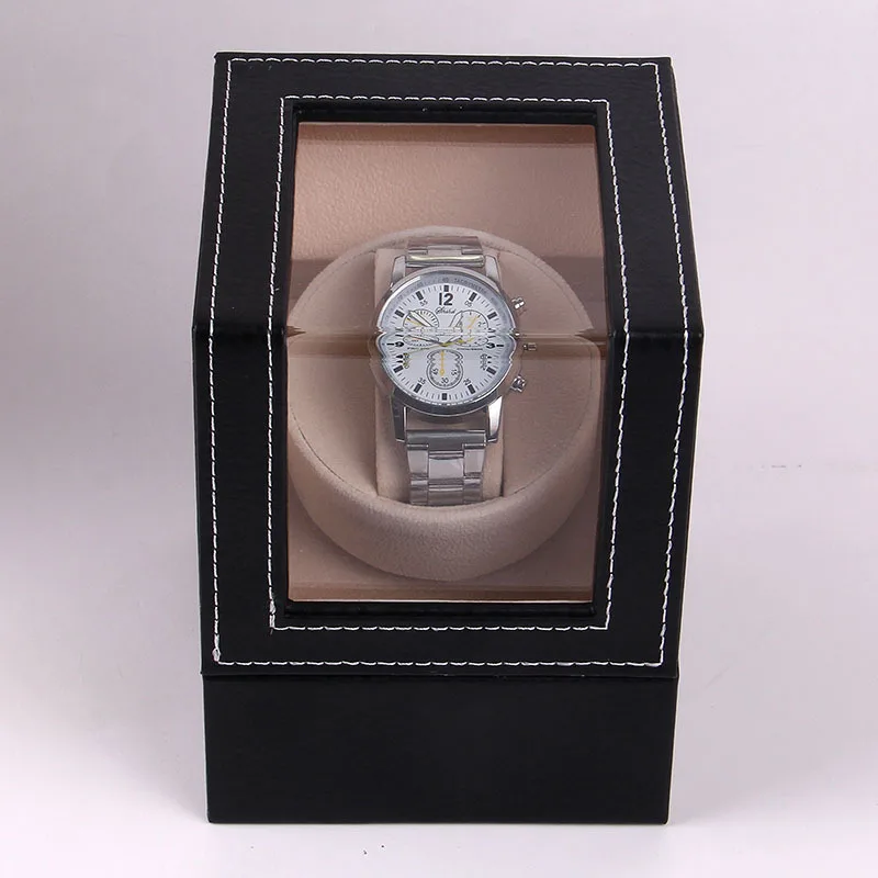 EU/US/UK/AU Carbon Fiber Watch Shaker Mini Single Electric Watch Box Self Winding Watch Receiver Display Watch Winder Box