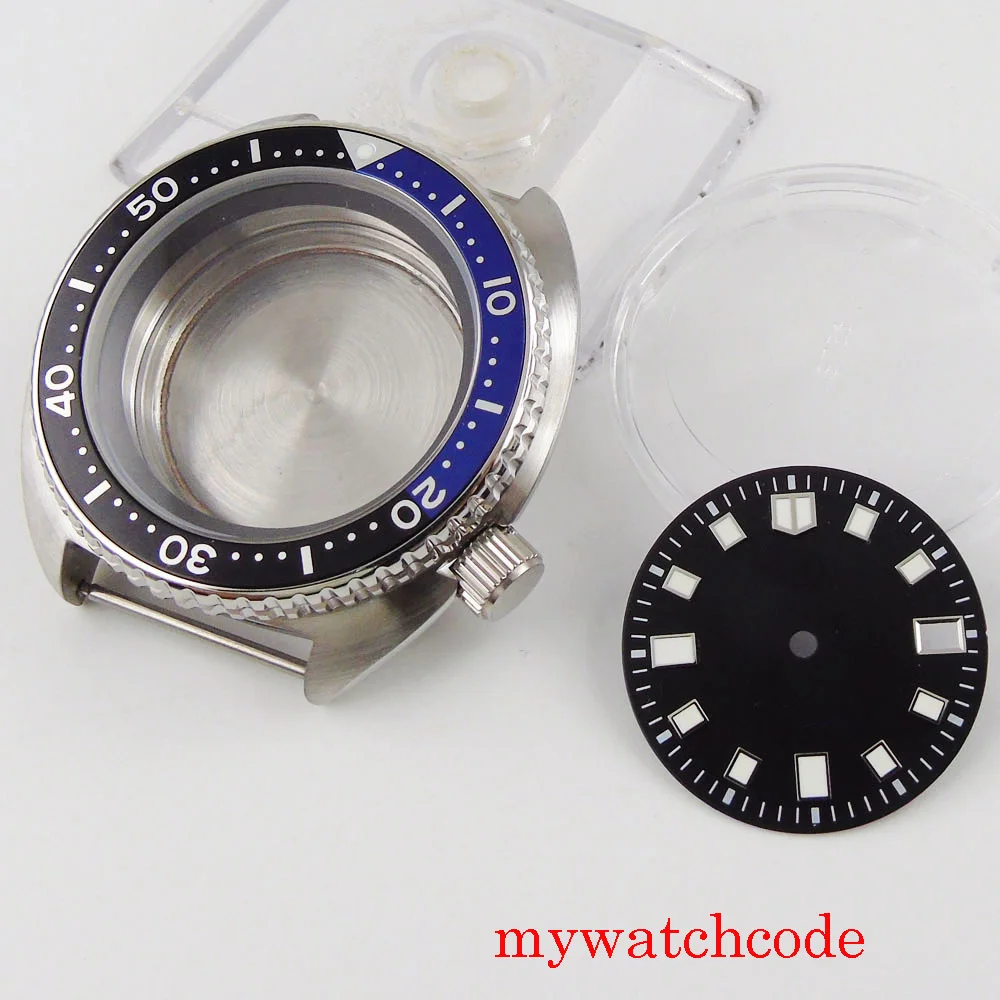 

Fit NH35A NH36A Automatic Movement 45mm Men Watch Case 28.5mm Dial Sapphire Crystal Solid Back Rotating Bezel