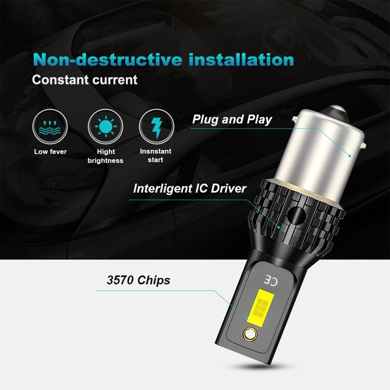 Светодиодная лампа Canbus BA15S BAU15S PY21W/5W 1156 Led BAY15D 3570SMD 2 шт.|Сигнальная лампа| |
