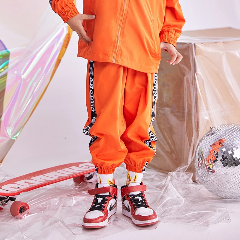 Only pants Детский костюм для джазового танца и барабана одежда для уличных танцев спортивный комплект в стиле хип-хоп с длинными рукавами для мальчиков и девочек, топы и штаны, SD2097 - Цвет: Only pants