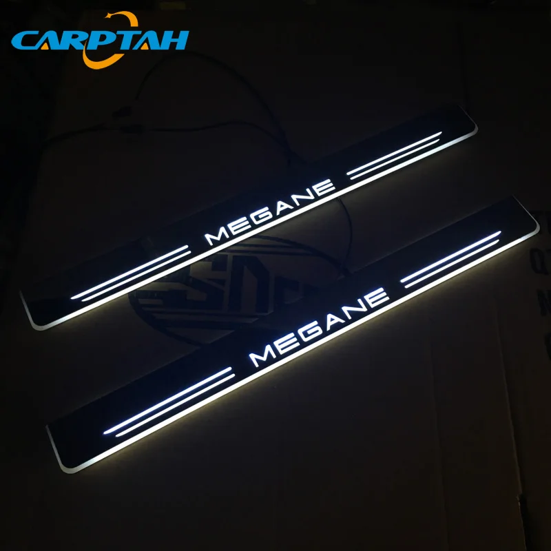 CARPTAH отделка педали автомобиля наружные части светодиодный порог Накладка тропинка динамический стример светильник для Renault Megane