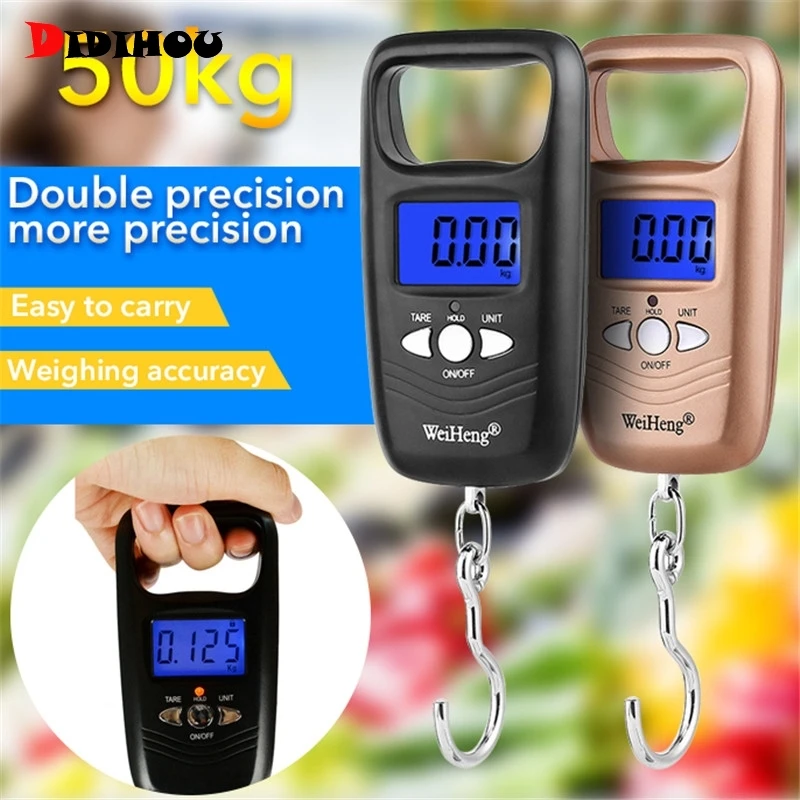Junejour мини-весы для багажа Портативный карманные весы с висящим крючком 50 кг/110lb