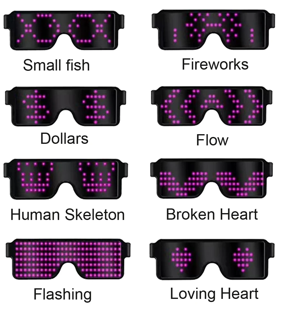 8 Modes Led Party Glasses Novelty Quick Flash USB Charge Luminous Christmas Concert Light Toys Decorations | Дом и сад