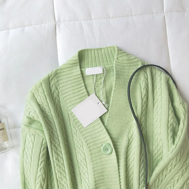 GOPLUS Women's Knitted Sweater V Neck Coat Autumn Winter Cardigan Regular Sleeve Loose pull femme C9511 |