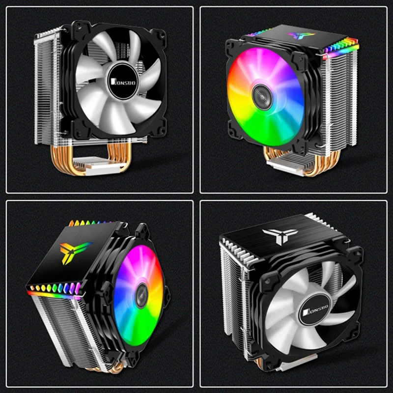 

Jonsbo Cpu Cooler 92X92mm Argb Mini Fan 4 Heat Pipes Heatsink for Lga775 1150 1151 1155 Am2+ Am3+ Am4 Fm2+ Fm2