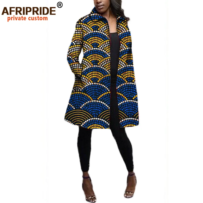 Осеннее Африканское Женское пальто AFRIPRIDE с длинными рукавами длинное