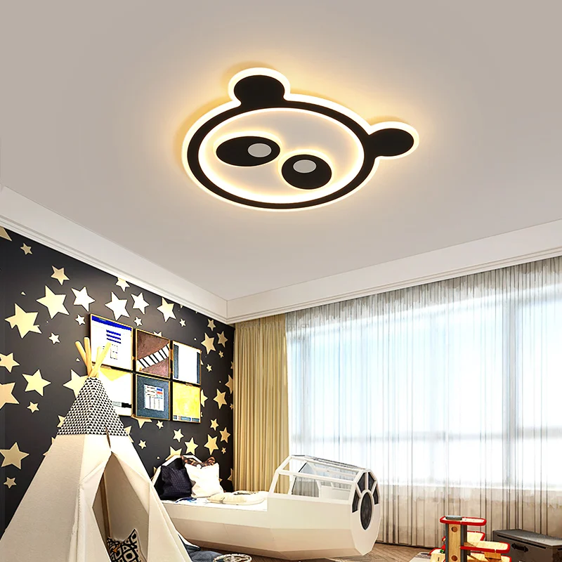 Мультяшные животные панда Светодиодная потолочная лампа для детской спальни