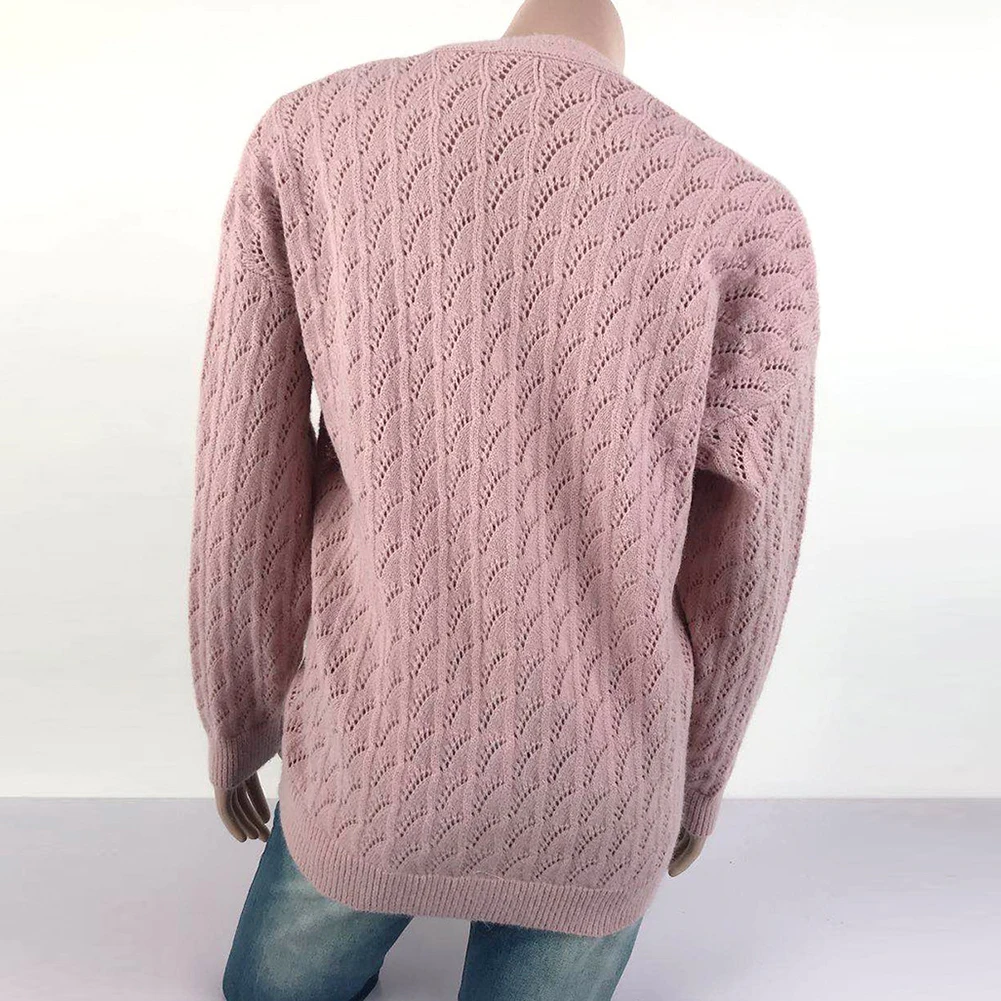

Women Sweatshirts Autumn Winter Long Sleeve Women Autumn Winter Sweater Crocheted Hollow Single-breasted Knitted Cardigan