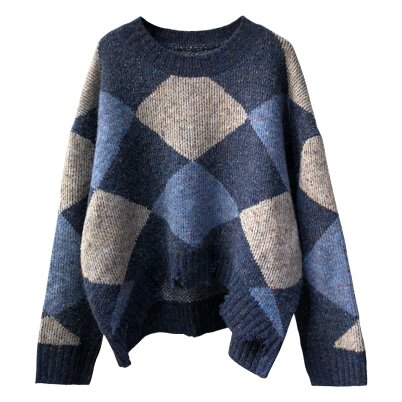 Trytree 2019 осень зима женский свитер Повседневный круглый вырез акриловый