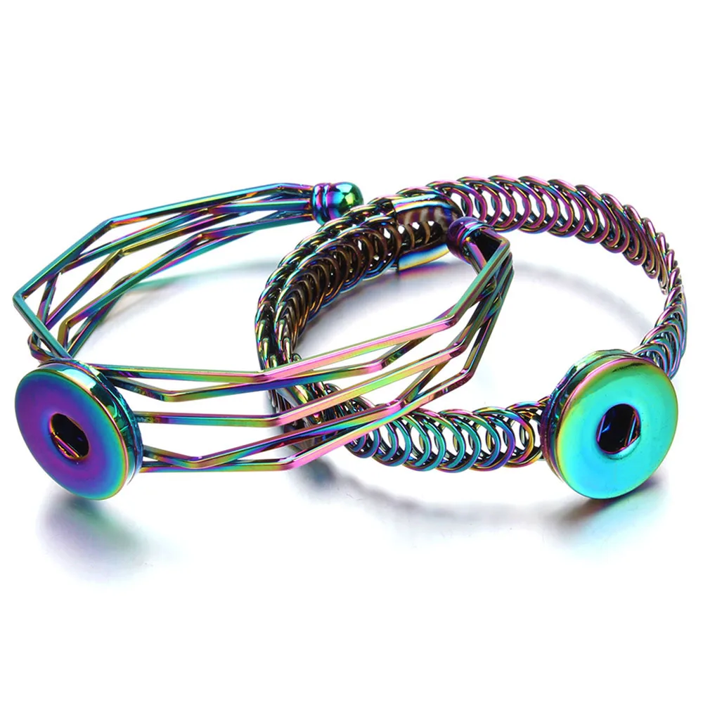 Красочные Ювелирные изделия 18 мм оснастки кнопки браслет для женщин мужчин Fit