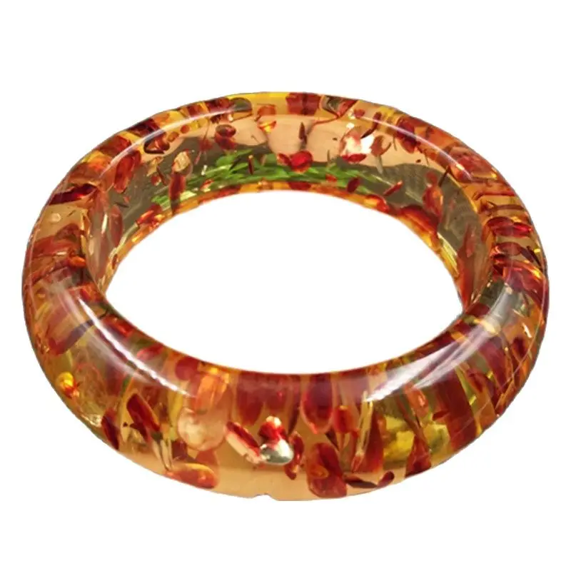 Браслет с янтарным цветком 61-62 мм | Дом и сад