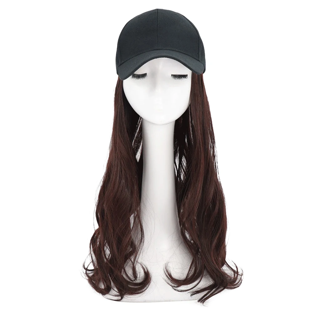 

60cm One-piece Hair Extension Long Wavy Hairpiece with Adjustable Baseball Cap