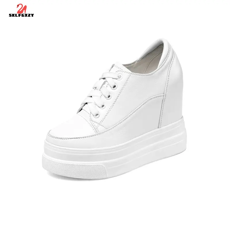 

SKLFGXZY New Product Women Genuine Leather Cowhide High Shoes Lace-Up Women Shoes Bottom Thick Wedding Party Shoes Pumps Shoes