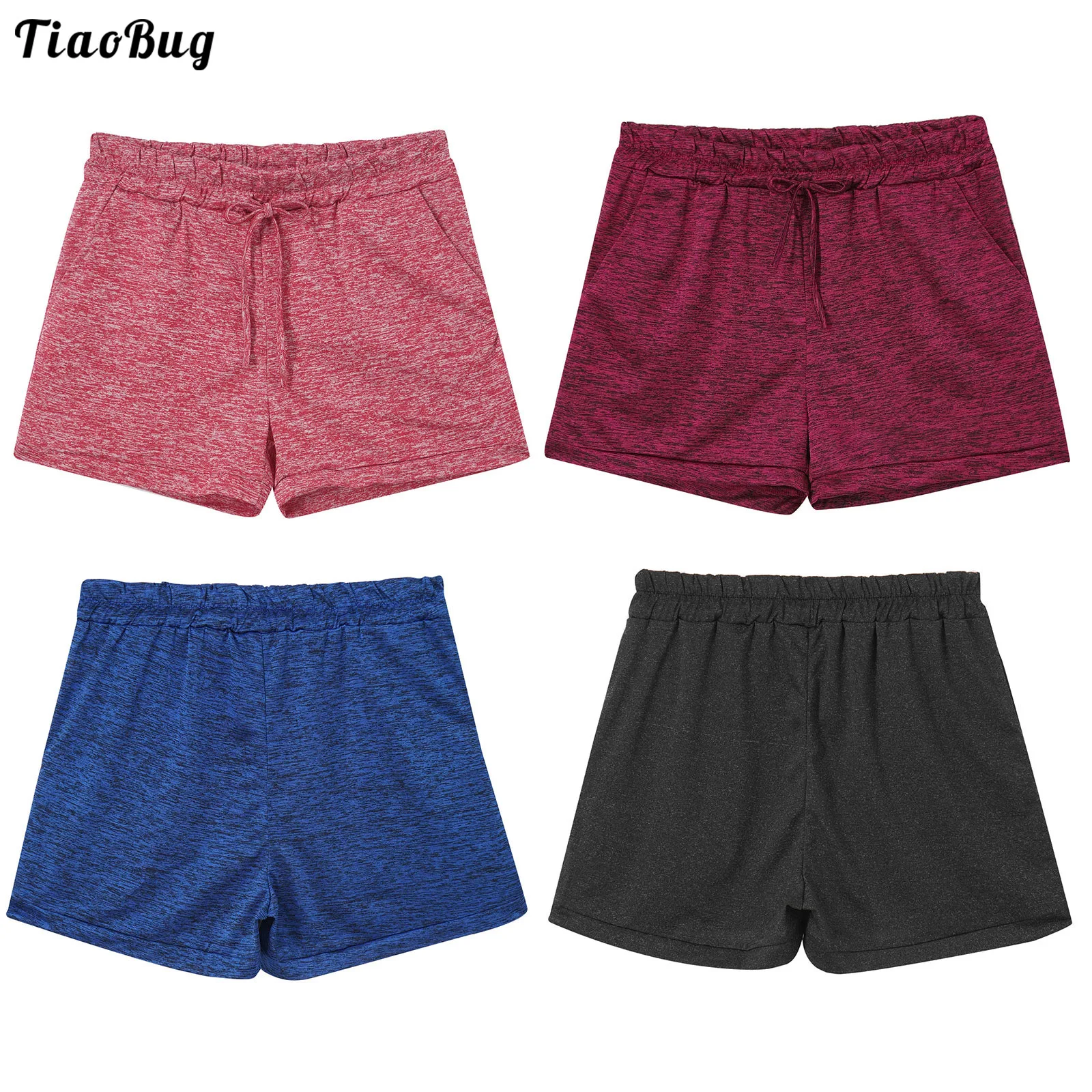 

TiaoBug Women Summer Breathable Quickly Dry Shorts Stretchy Slim Fit Shorts For Gym Yoga Running Sport Fitness Casual Wear