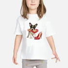 Летний топ панель в форме французского бульдога: футболка с принтом для маленьких детей футболка с короткими рукавами и круглым вырезом для детей футболка для маленьких девочек; Повседневная футболка одежда BAL034