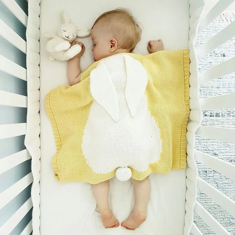 SundayShine, высокое качество, 73x108 см, трикотажное одеяло «кролик» для малышей, вязаное одеяло для детей, подарок для ребенка, одеяло с кроликом