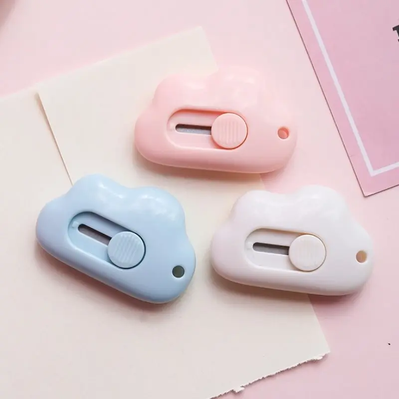 

Cute Cloud Color Mini Portable Utility Knife Paper Cutter Cutting Paper Razor Blade Office Stationery Cutting Supplies
