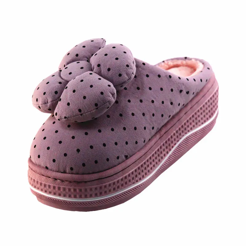 2019 г. Зимняя женская обувь домашняя теплая Модная тканевые тапочки на толстой