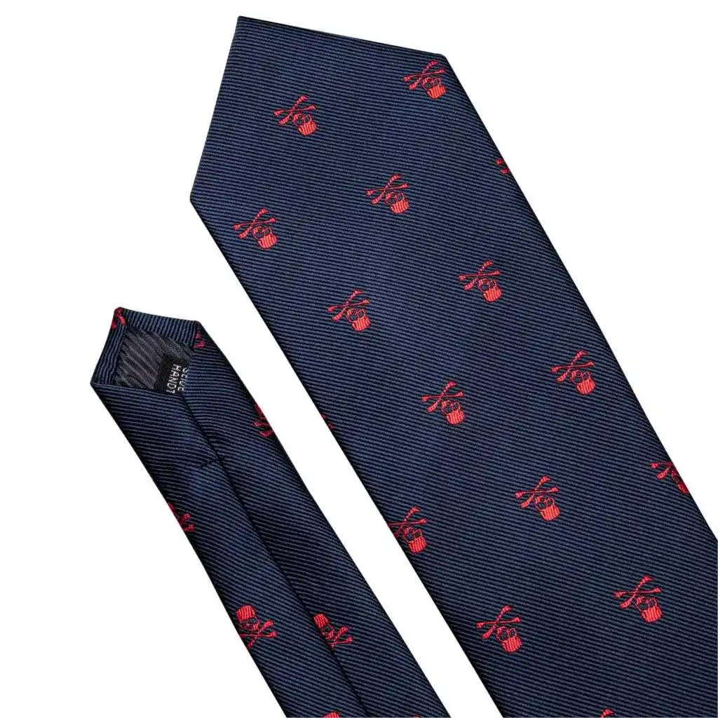 

Mode male blue skull 8.5cm silk handkerchief ties for business man