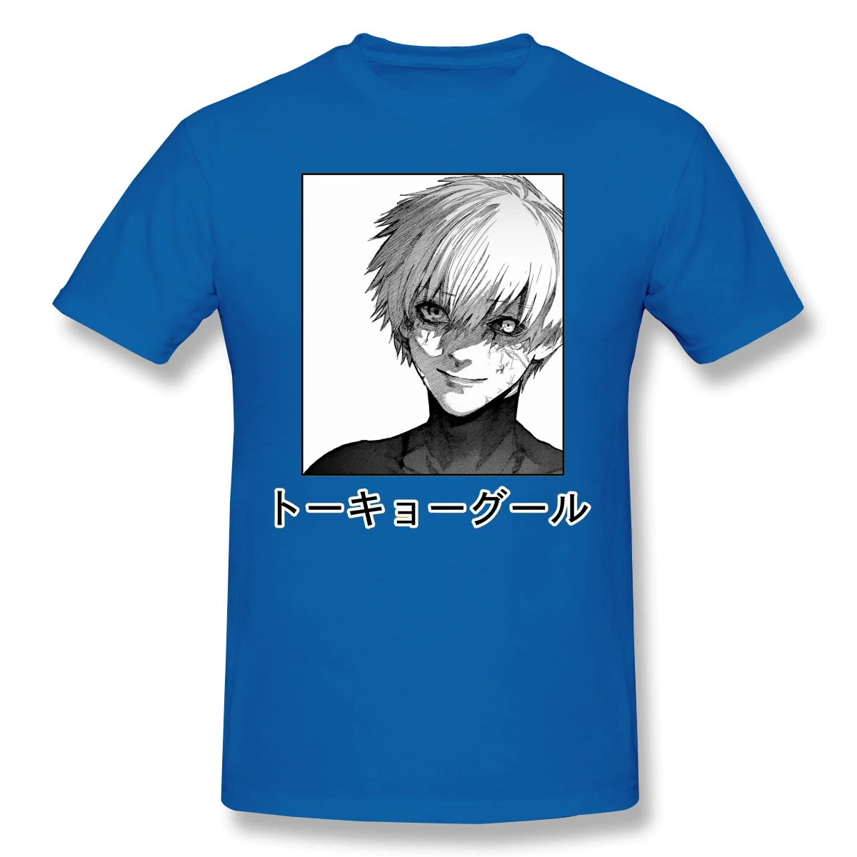 

Ken Kaneki Classic Print Cotton T-Shirt Tokyo Ghoul Janpanese Anime Manga For Men Fashion Streetwear