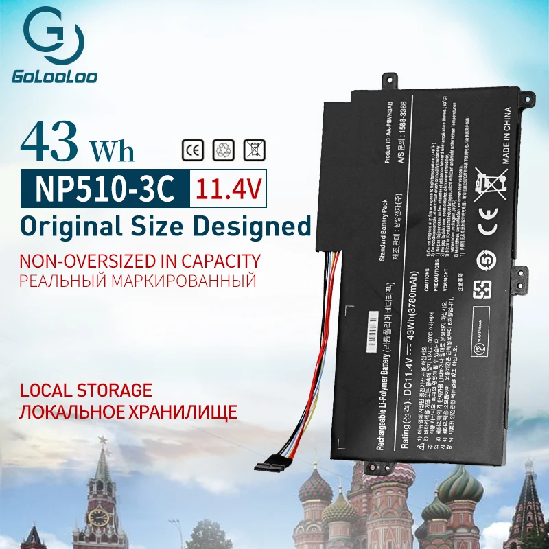 43wh аккумуляторная батареядля ноутбука samsung AA-PBVN3AB 588-3366 BA43-00358A Np510 NP510R5E NP51OR5E NP370R5E-S04 NP370R4E Np450r5e Np470