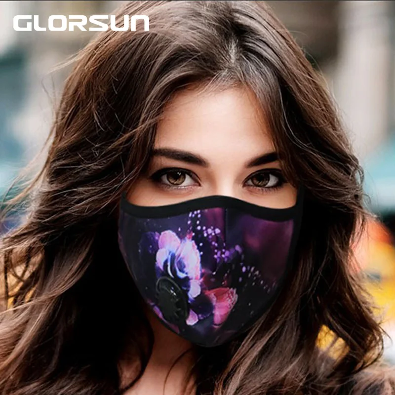 GLORSUN черная маска для рта анти PM2.5 дымка Пылезащитная маска фильтр с активированным углем ветрозащитные маски со ртом для лица