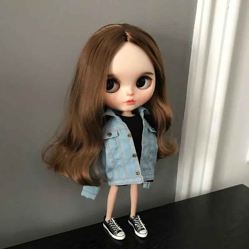 

B2002 Blyth Doll bjd clothes 30cm 1/6 dolls Azone Accessories blue color denim jacket 1pcs